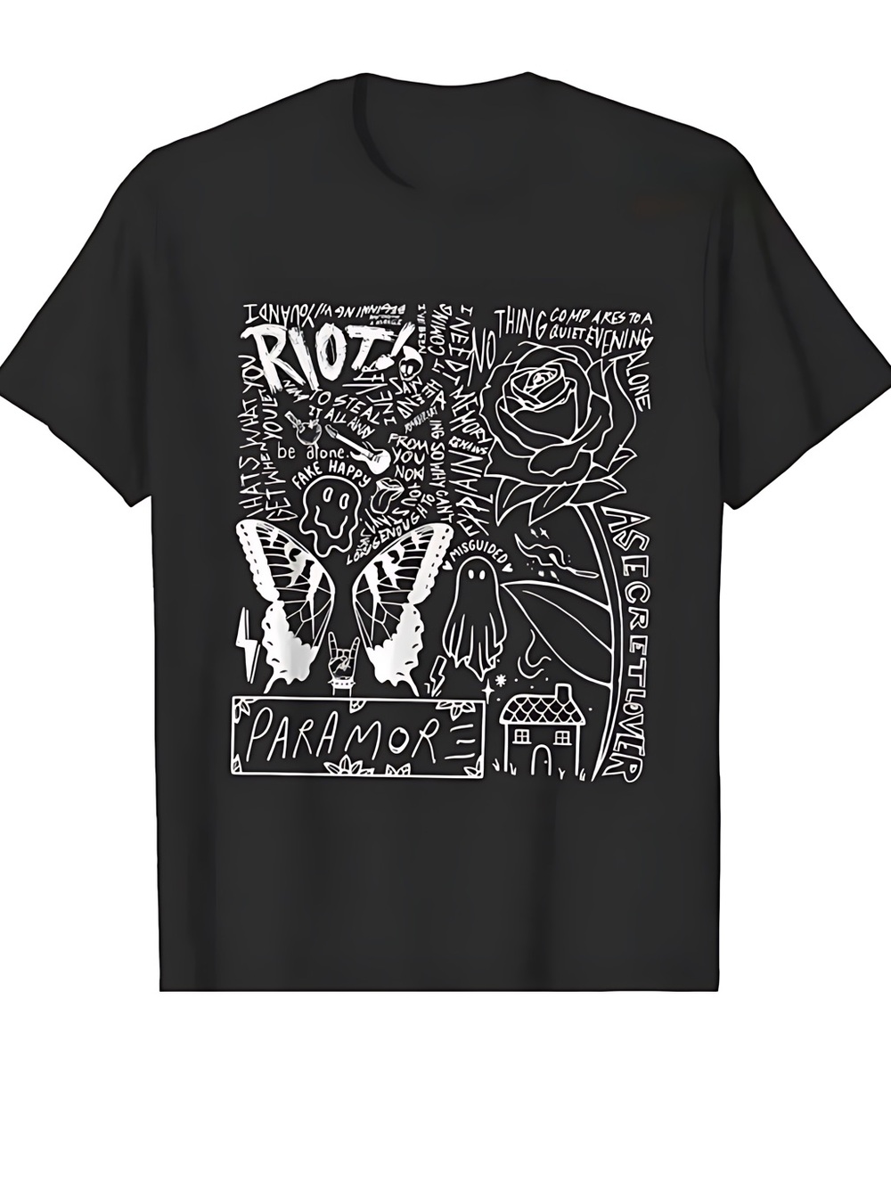 Paramore Doodle Art Shirt | Hand-Drawn Style Album Graphic Rock Band Tee 90